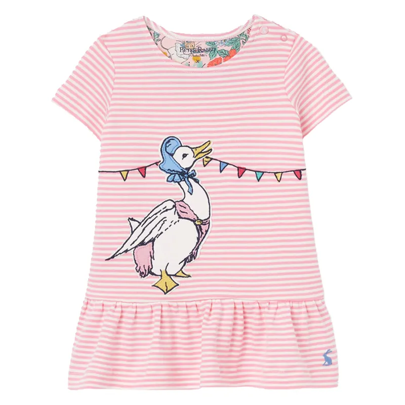 Joules Peter Rabbit Dazzle Cotton Artwork Dress - Jemima Pink